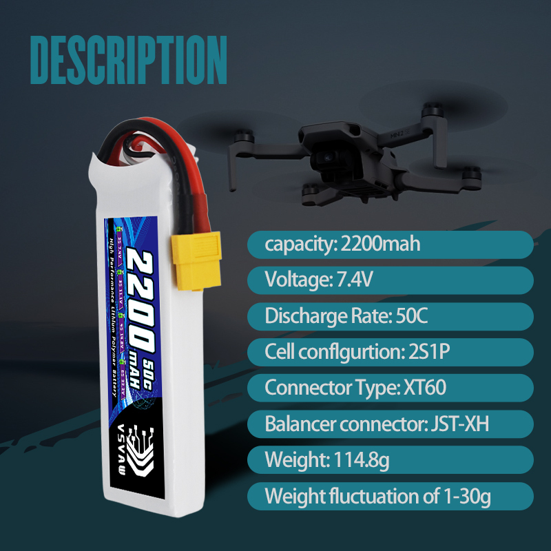 VSVAW 7.4V 2200mah 2S Drone Li - Drone Racing Battery avis et prix
