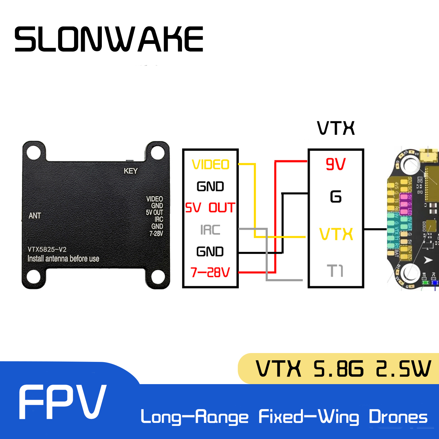 SLONWAKE 5.8G 48CH FPV Transmi - Drone Racing Transmitter avis et prix