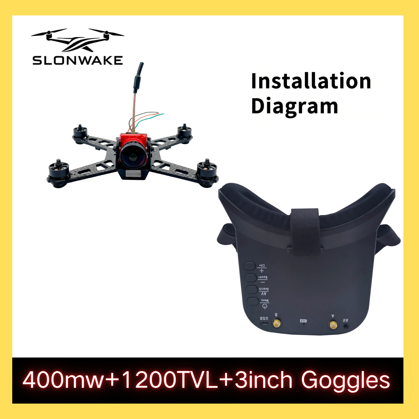 SLONWAKE 5.8G 48CH FPV 400mw V - Drone Racing Camera avis et prix