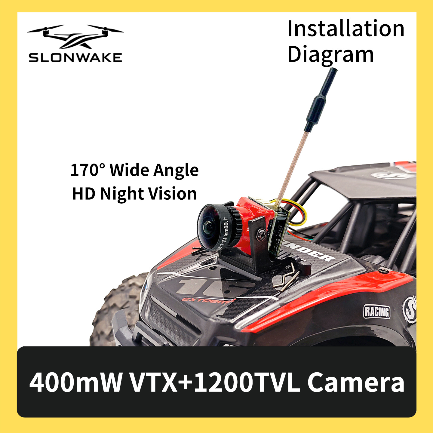 SLONWAKE 5.8G 48CH FPV 400mw V - Drone Racing Camera avis et prix