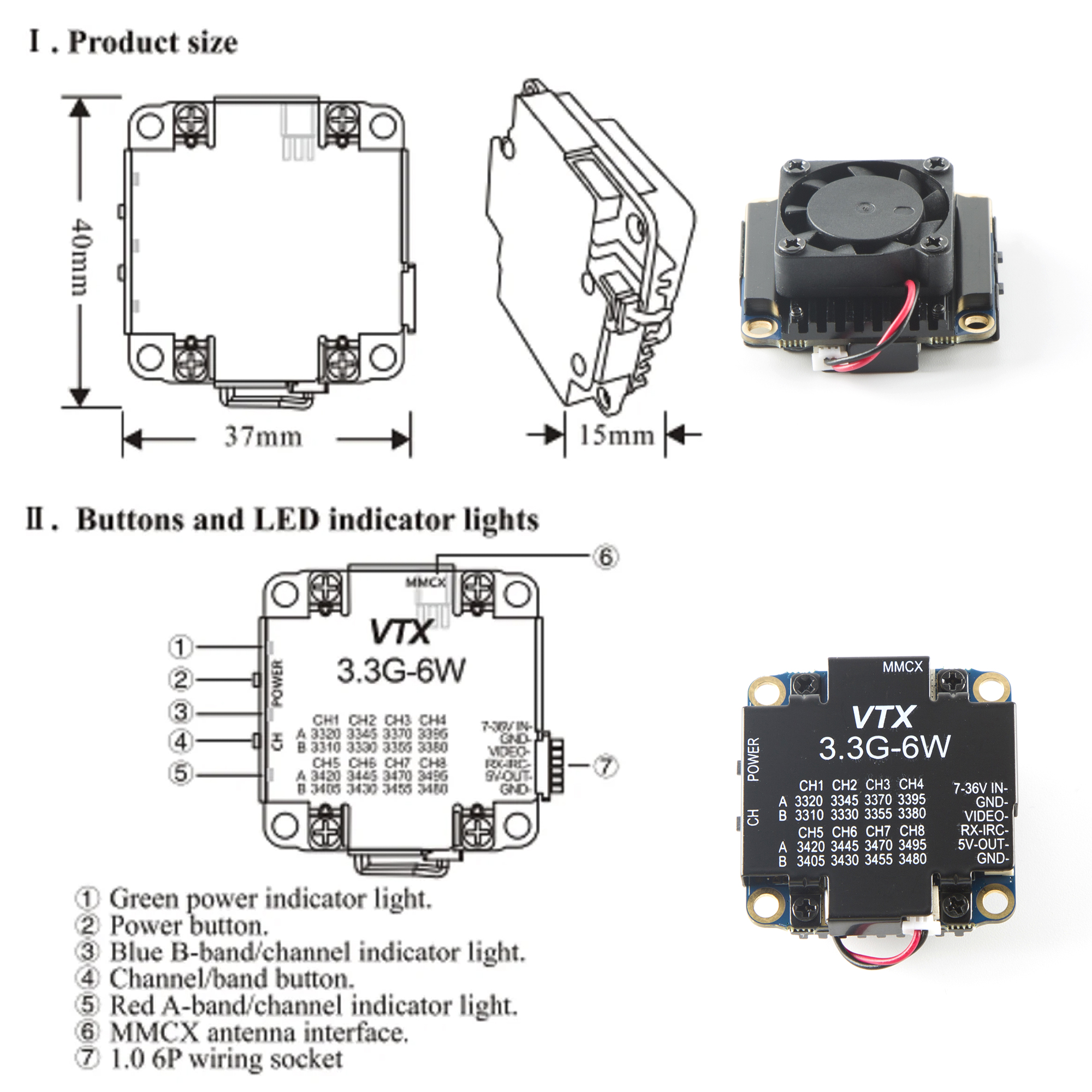 FPV Video Transmitter 3.3G 6W  - Drone Racing Transmitter avis et prix